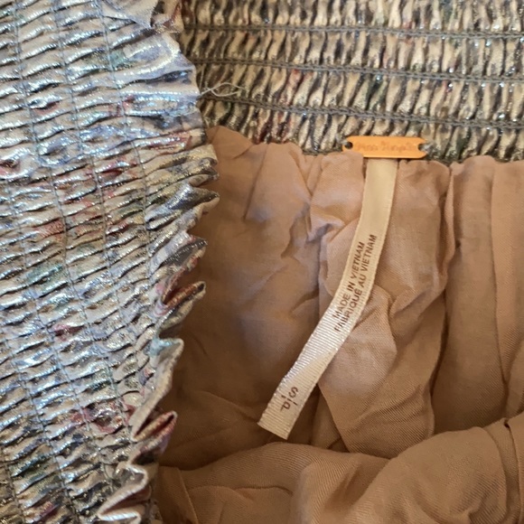 Free People Womens Bubble Skirt Metallic Floral - Lavender Combo - Picture 4 of 5